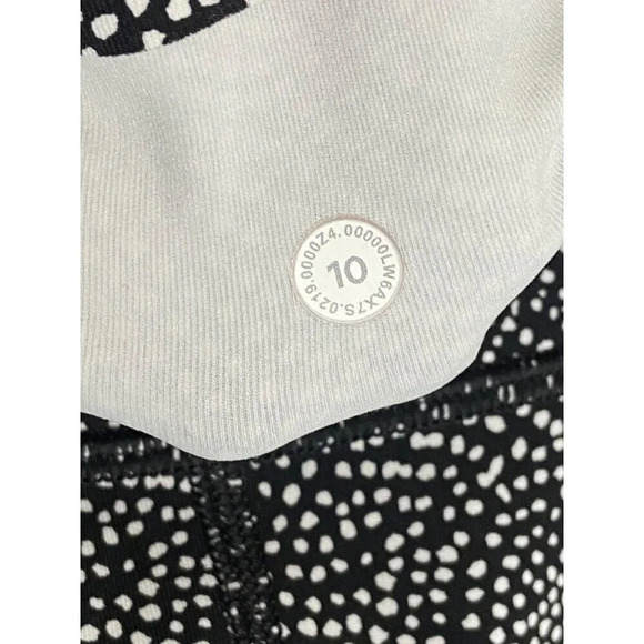 Lululemon Time To Sweat Crop *23" Free Spirit Alpine White Black-sz 10 - Picture 3 of 10